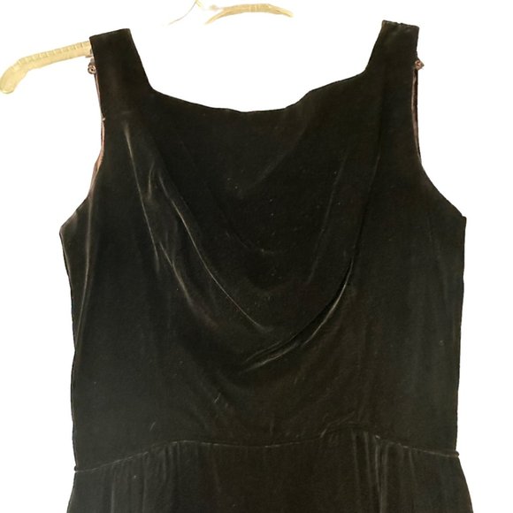 Vintage 60s Velvet Suit Dress Small Party ILGWU USA Black Jacket Audrey Hepburn - Picture 5 of 15